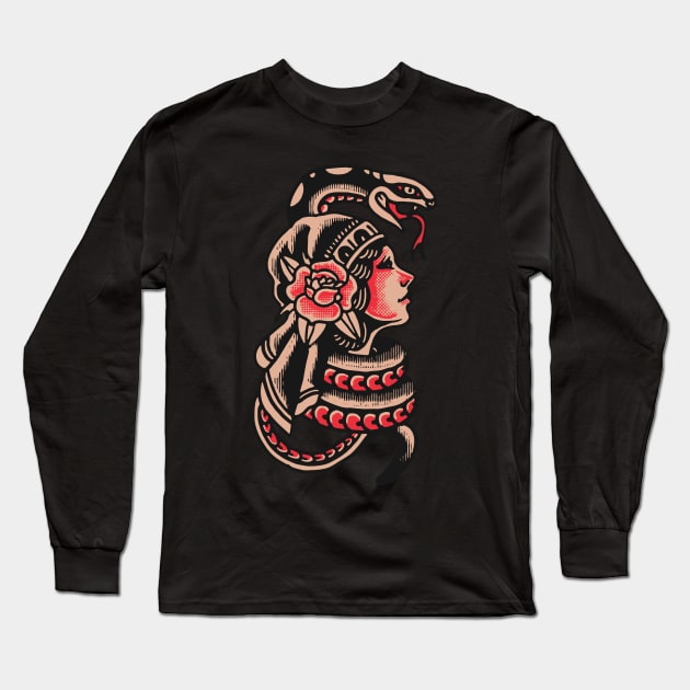 snake lady Long Sleeve T-Shirt by vimana